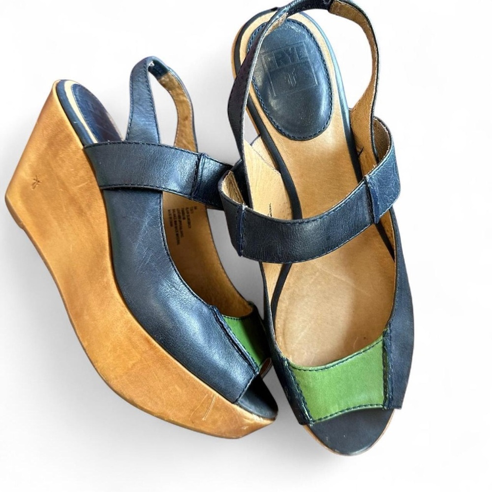Frye Blair Slingback Platform Wedge Clog Heel